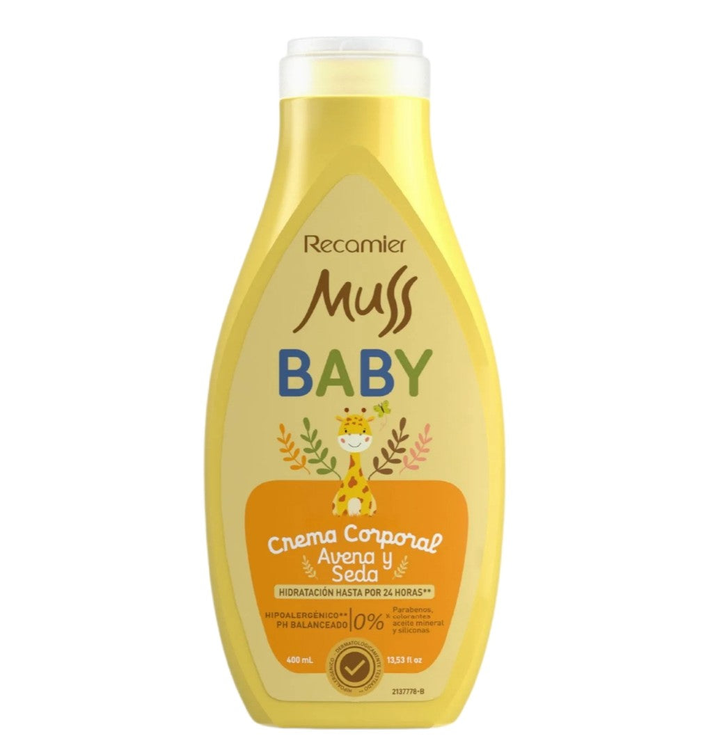 Crema corporal avena y seda Muss Baby 400 mL