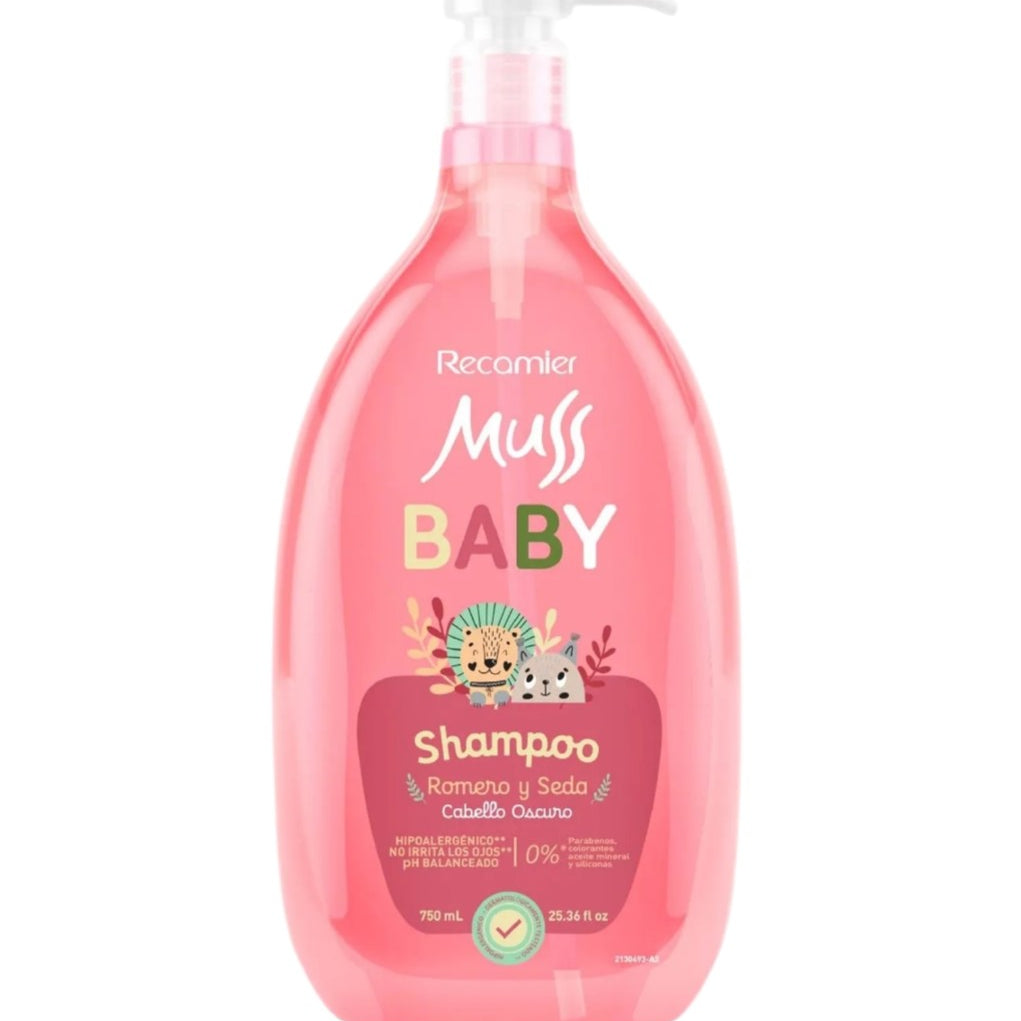 Shampoo Romero y Seda Muss Baby 750 mL