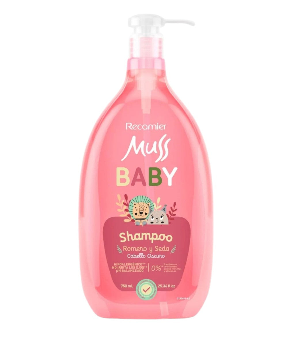 Shampoo Romero y Seda Muss Baby 750 mL