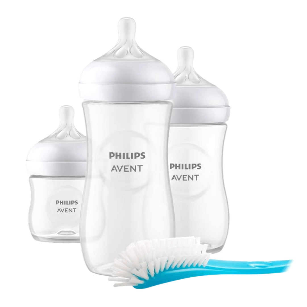 Set 3 Teteros Natural y Cepillo - Avent