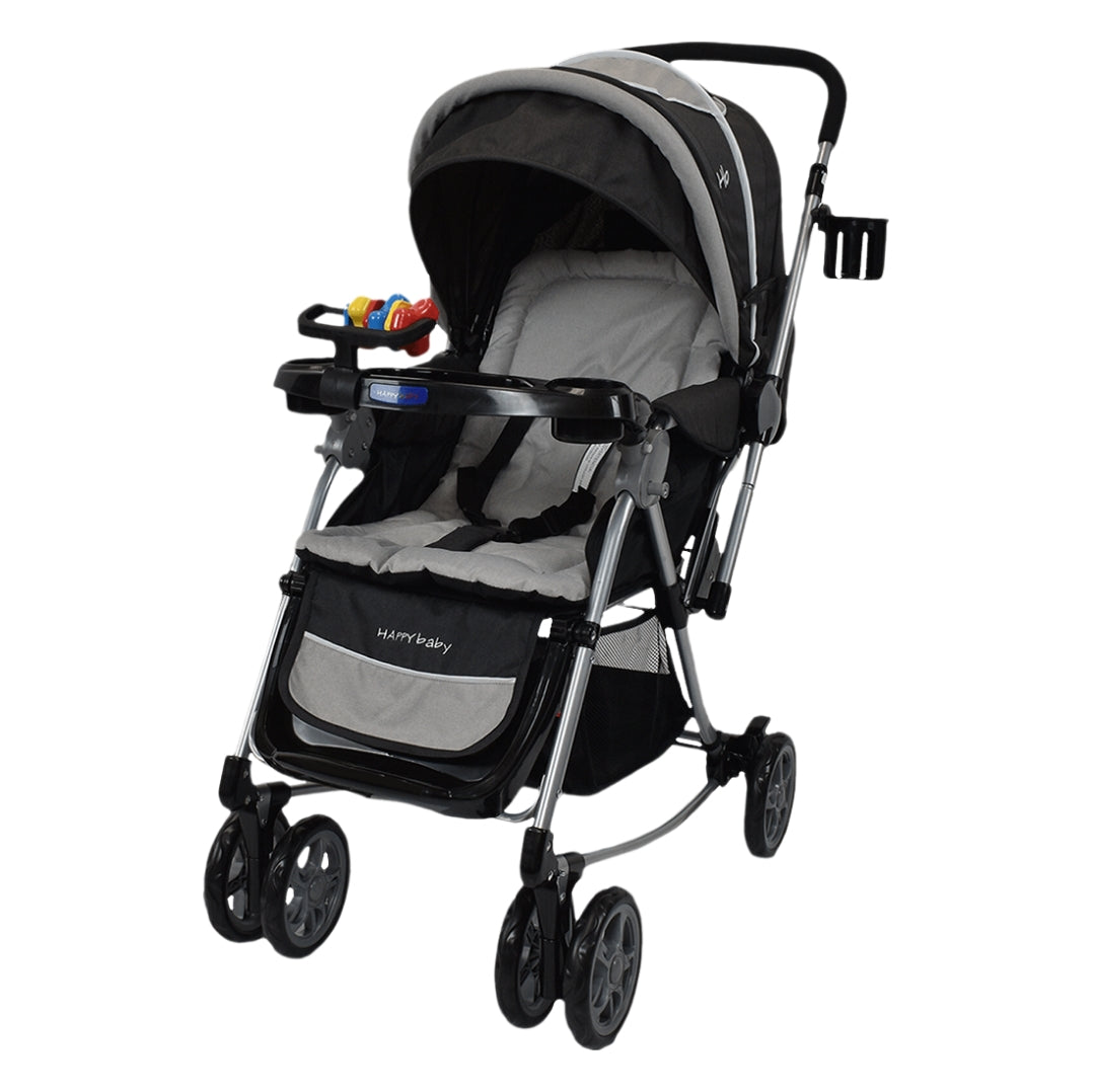 Coche Mecedora para Bebé Reversible Logan Gris - Happy Baby
