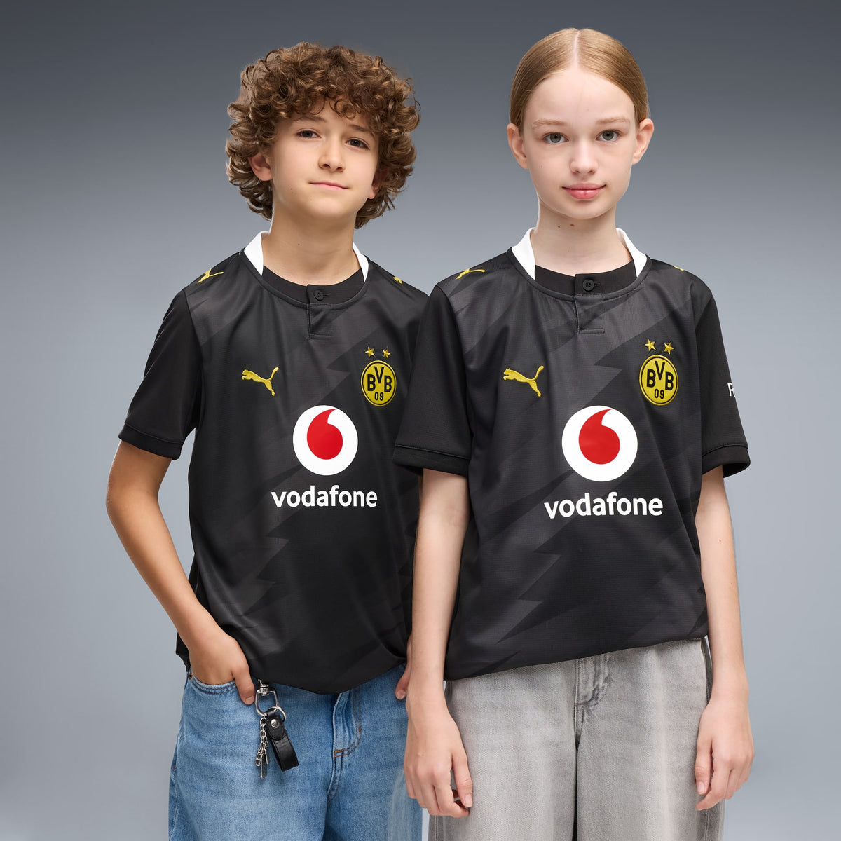 Borussia Dortmund visitante jersey de fútbol para niños grandes – PUMA Black-Flat Dark Gray – vista 1