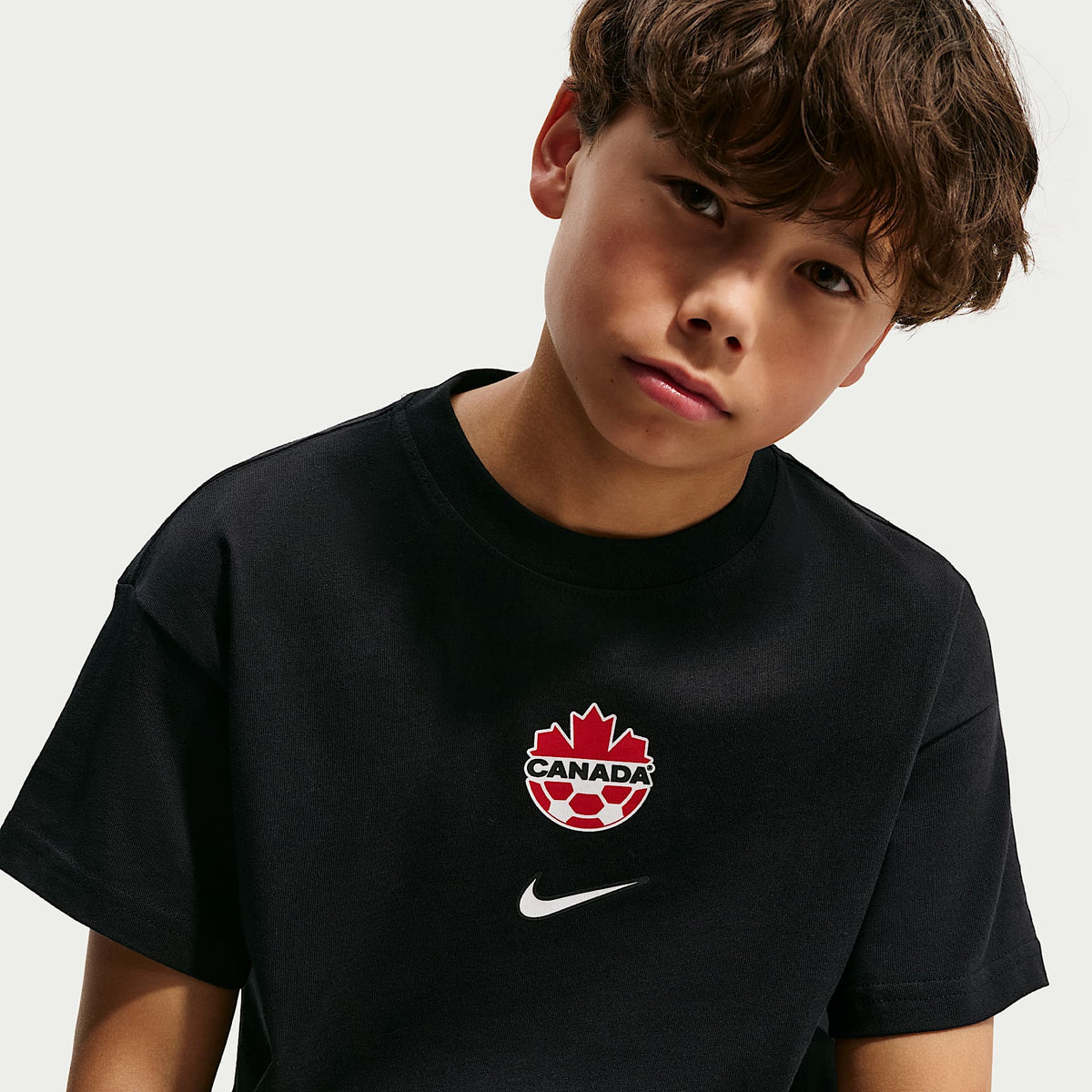 Playera de fútbol Nike Canadá Premium de portero para niños talla grande – Negro – vista 3
