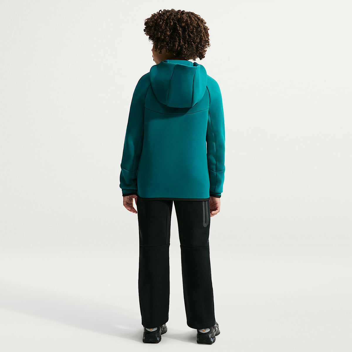 Sudadera con gorro de fútbol Nike de cierre completo para niño talla grande Brazil Tech Fleece – Azul verdoso geoda/Oro medio oeste – vista 5