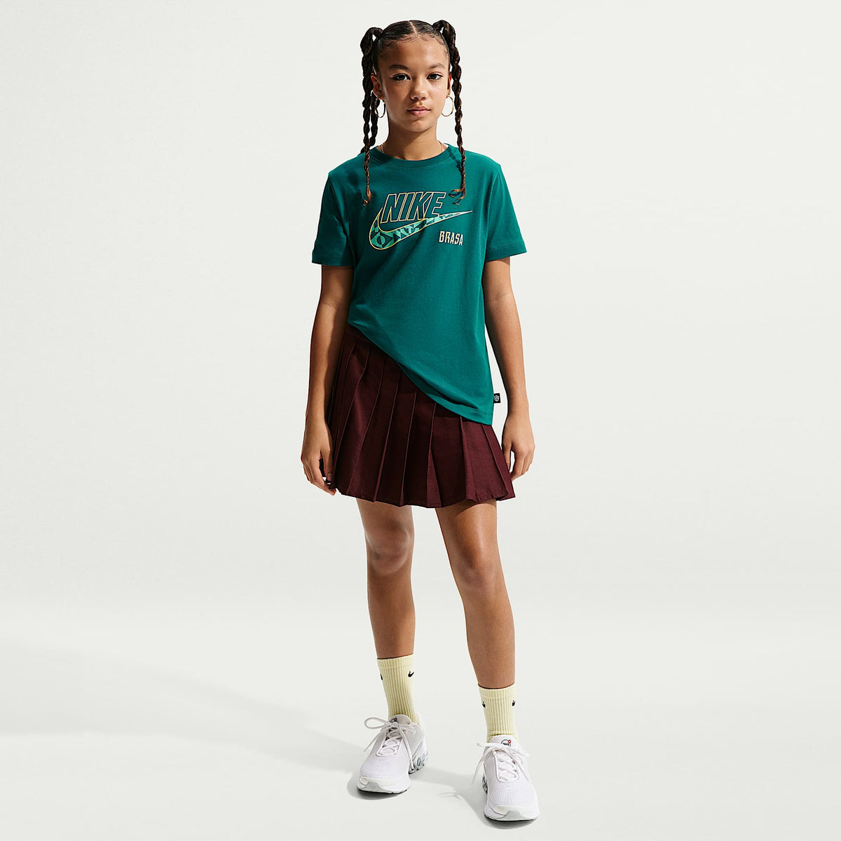 Playera de fútbol Nike para niños talla grande Brazil – Azul verdoso geoda – vista 4