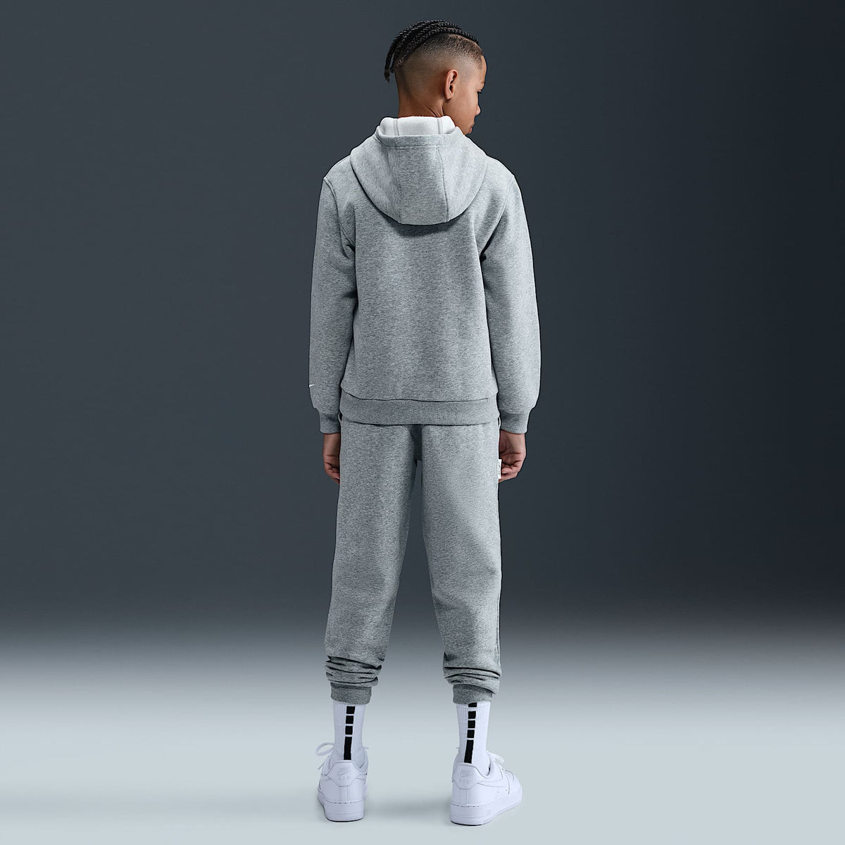Pantalón de tejido Fleece para niños talla grande Caitlin Clark – Gris oscuro jaspeado/Blanco/Blanco – vista 6