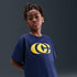 Playera de básquetbol Nike Max90 para niños Caitlin Clark – Azul marino medianoche/Amarillo – vista 5