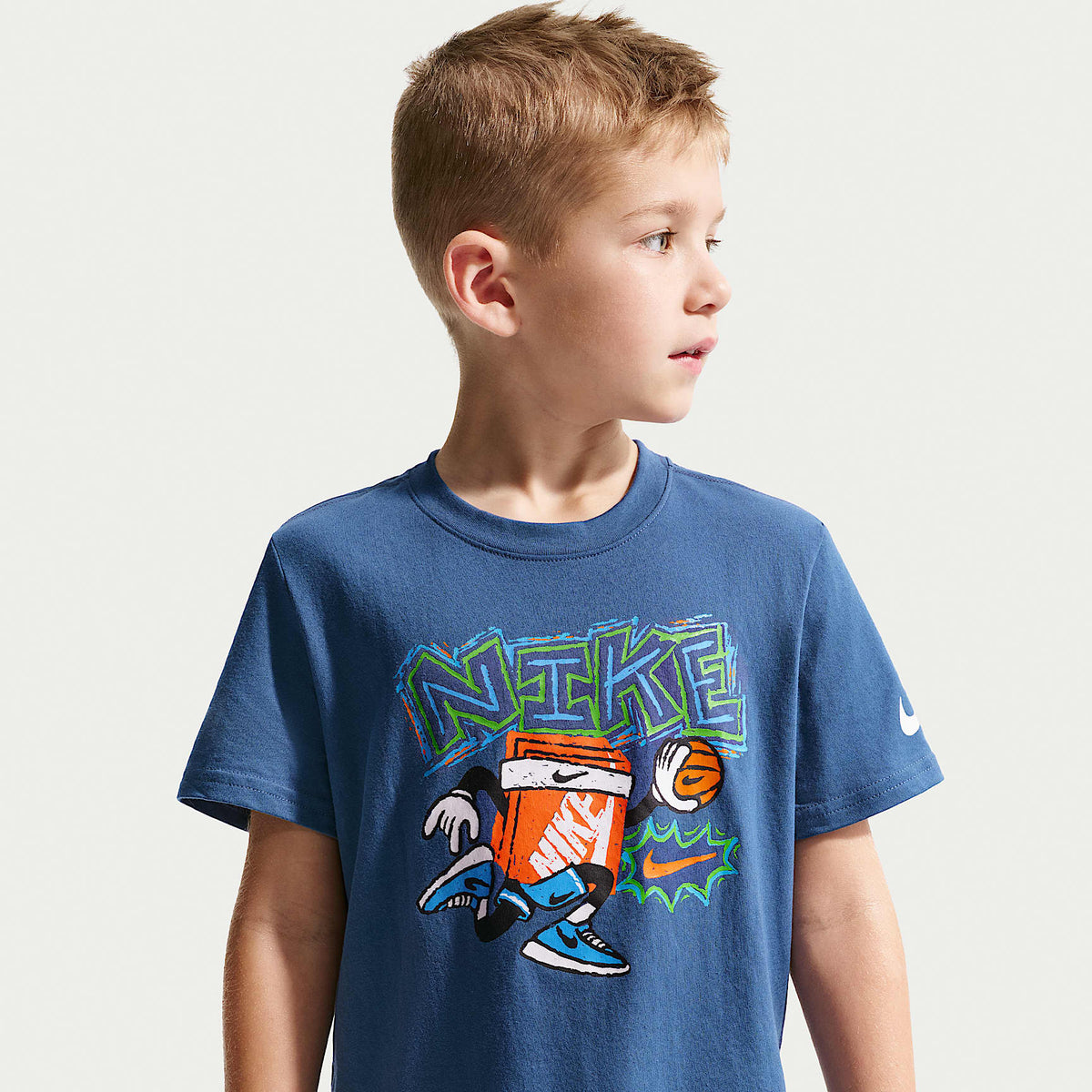Playera de básquetbol Chalky Boxy para niños de preescolar Nike – Azul – vista 1