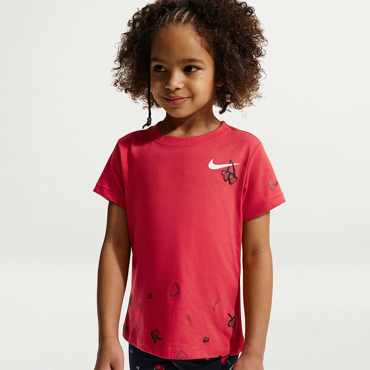 Playera de corte redondo para niños talla pequeña Nike Cherry – Rojo universitario – vista 1