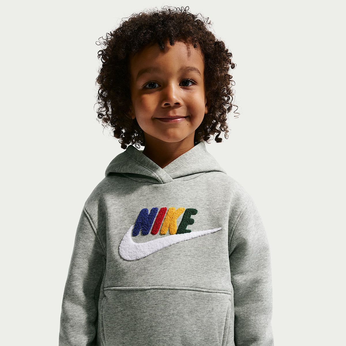 Sudadera con gorro sin cierre infantil Nike Club Chenille – Gris oscuro jaspeado – vista 1
