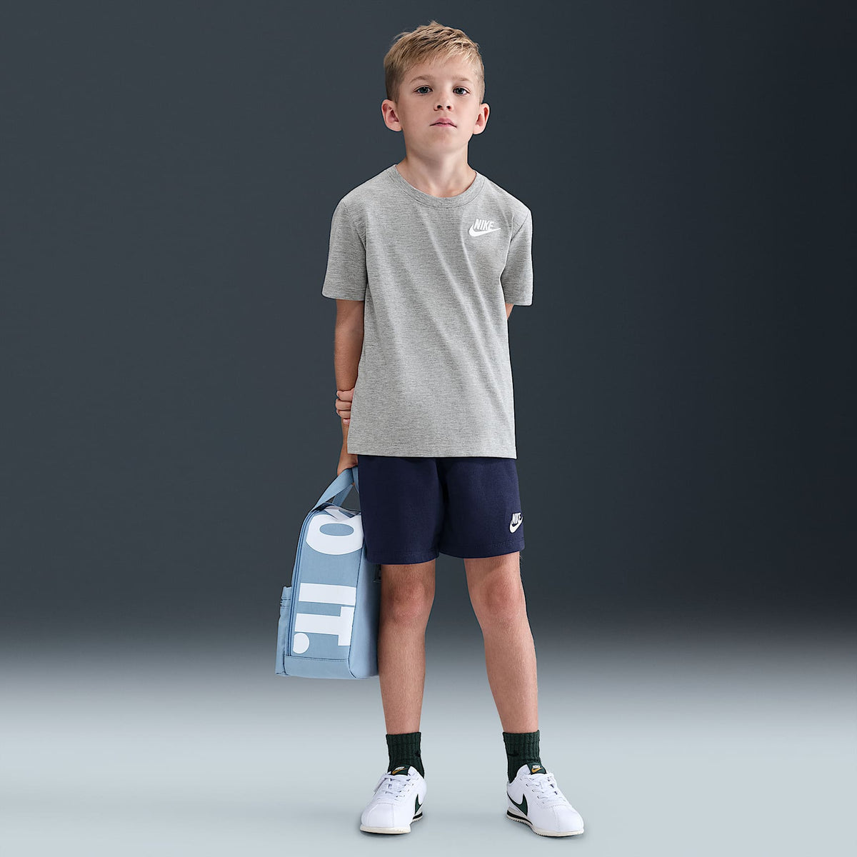 Conjunto de 2 piezas con shorts de tejido Knit Club para niños talla pequeña Nike – Azul marino medianoche – vista 6