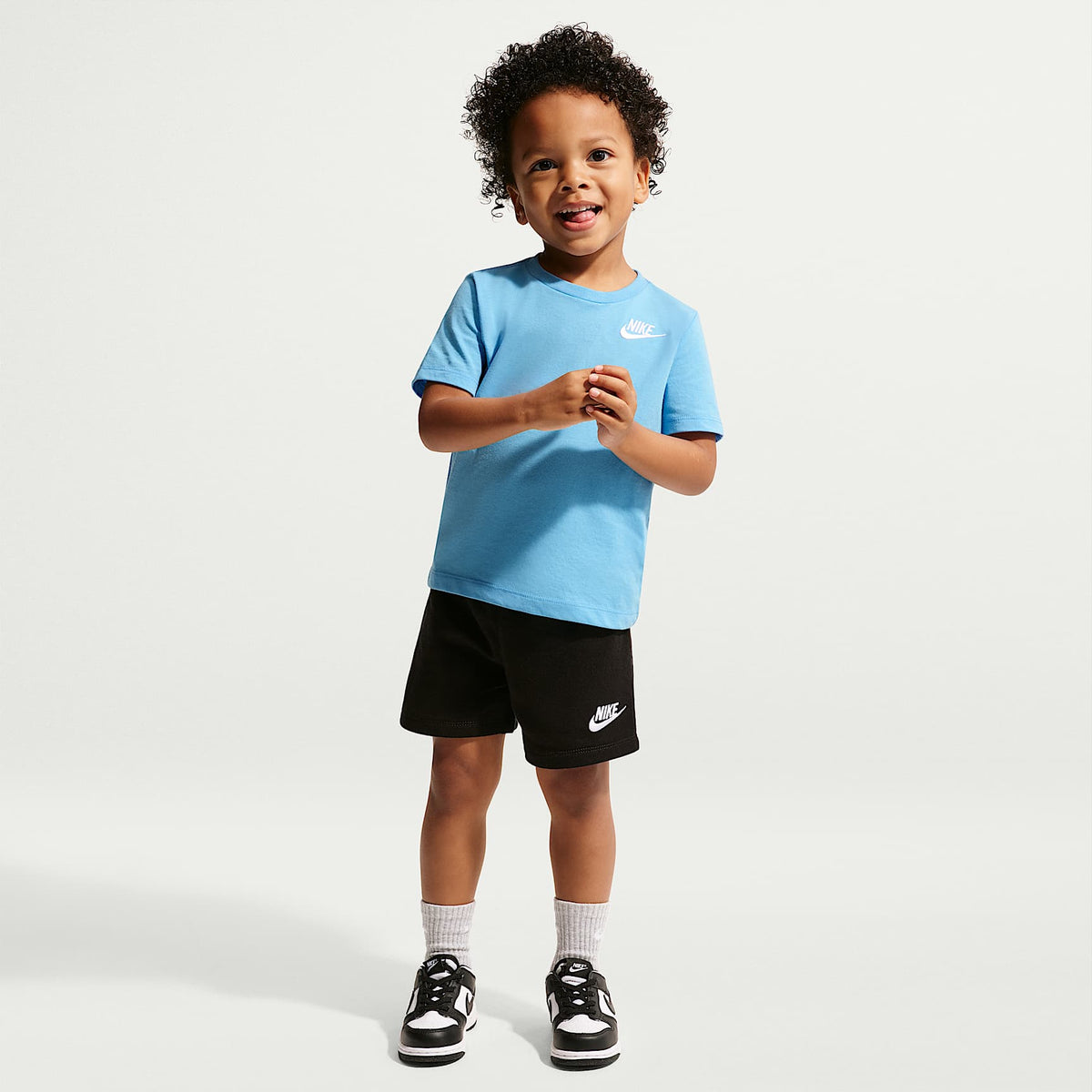 Conjunto de 2 shorts de tejido Knit Club infantil Nike – Azul fútbol/Negro – vista 1