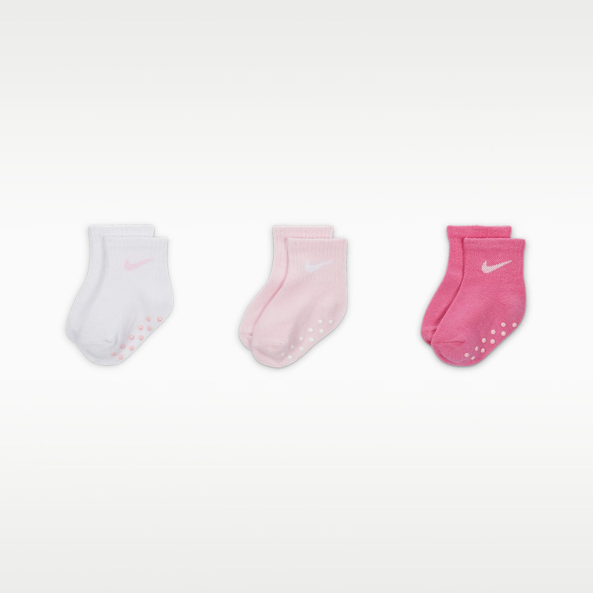 Calcetines antideslizantes Core Swoosh para bebé (3 pares) Nike – Espuma rosa – vista 1