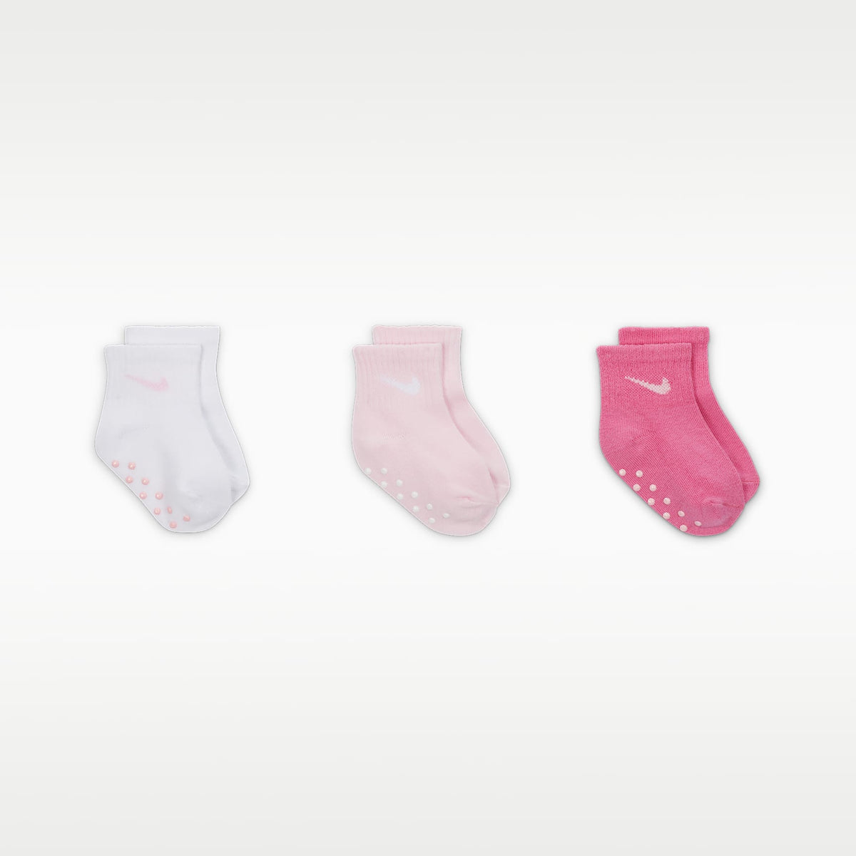 Calcetines antideslizantes Core Swoosh para bebé (3 pares) Nike – Espuma rosa – vista 2