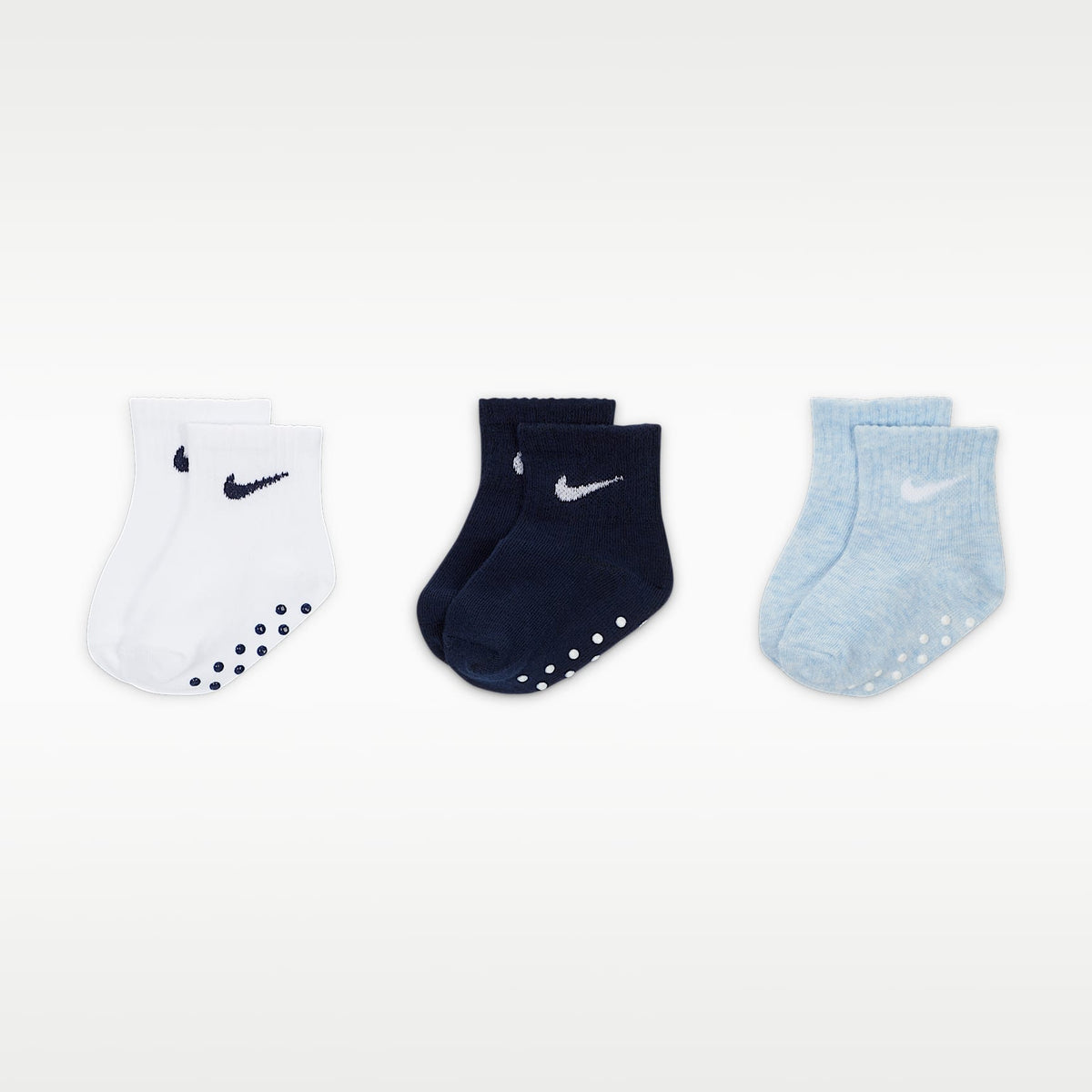 Calcetines antideslizantes Core Swoosh para bebé (3 pares) Nike – Cobalto felicidad – vista 1