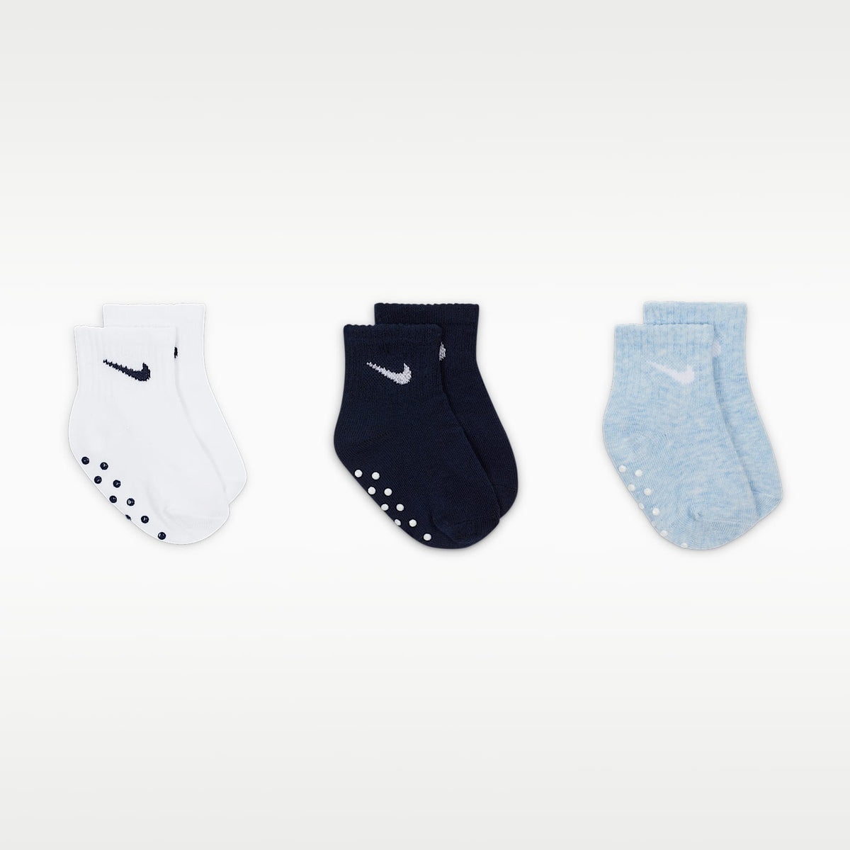 Calcetines antideslizantes Core Swoosh para bebé (3 pares) Nike – Cobalto felicidad – vista 2