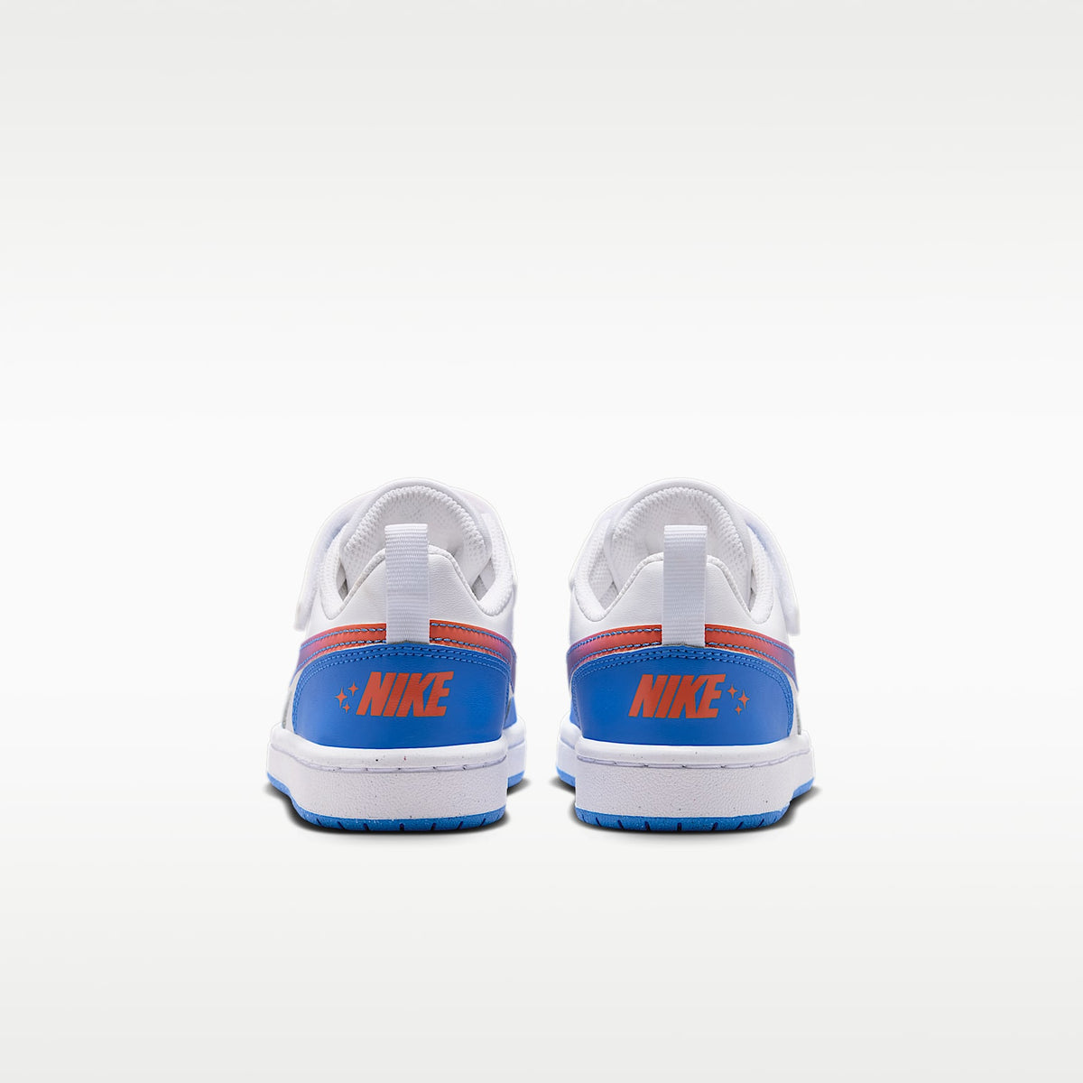 Nike Court Borough Low – Blanco/Violeta brillante/Naranja césped/Azul cristal – vista 6