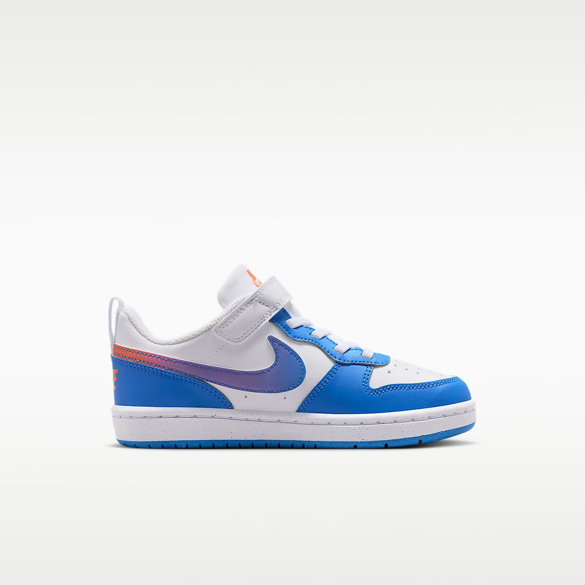 Nike Court Borough Low – Blanco/Violeta brillante/Naranja césped/Azul cristal – vista 3