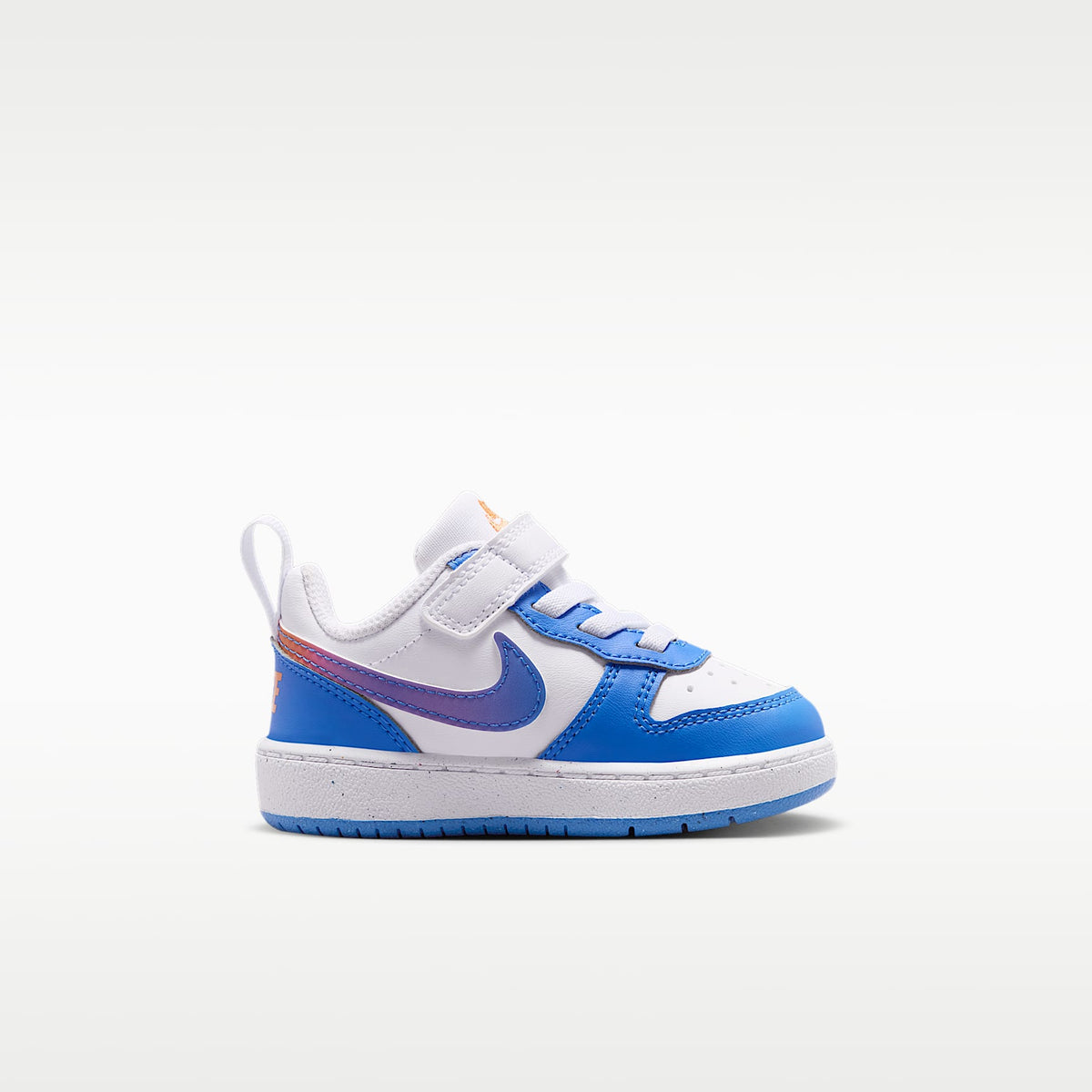 Nike Court Borough Low – Blanco/Violeta brillante/Naranja césped/Azul cristal – vista 3