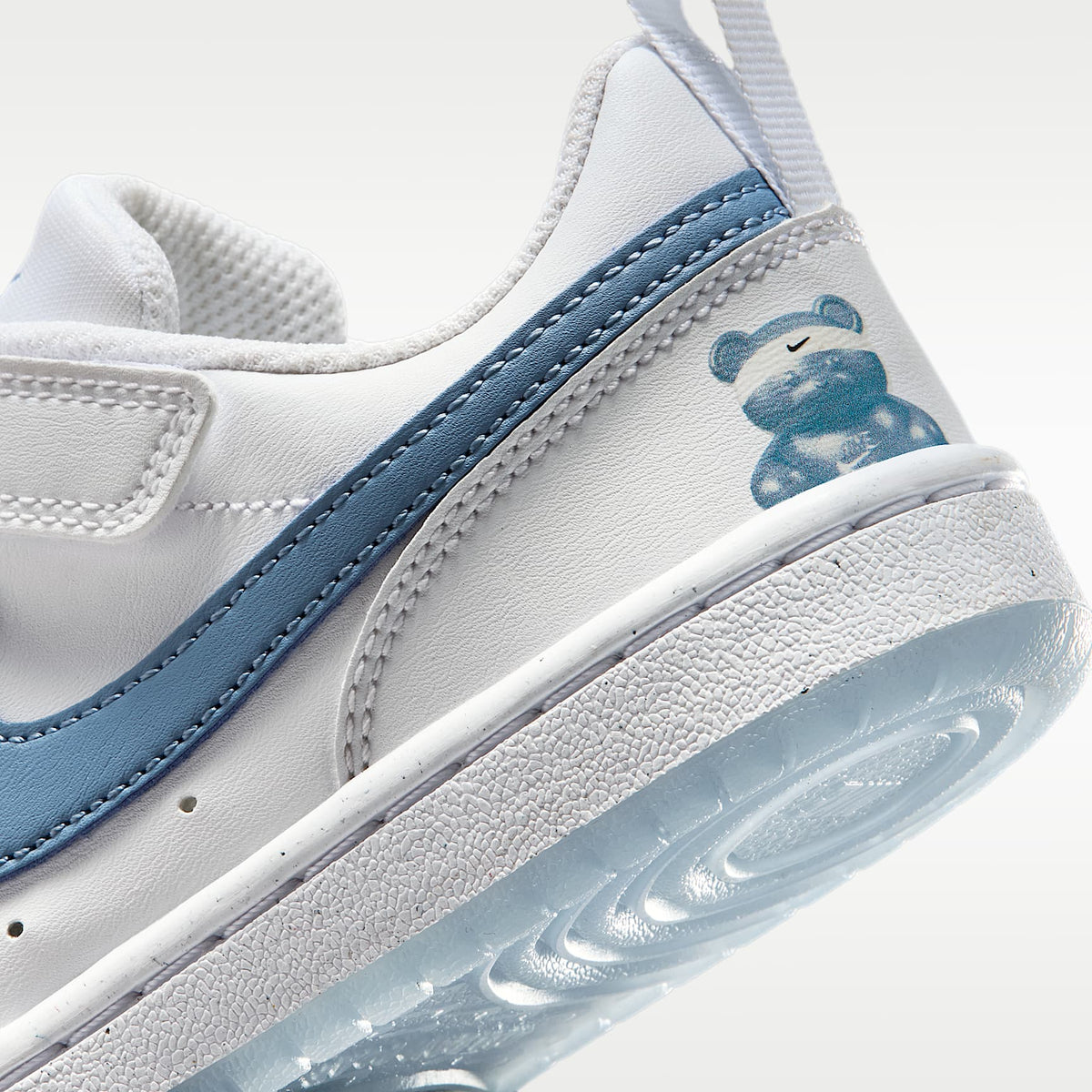 Nike Court Borough Low – Blanco/Azul de trabajo – vista 8