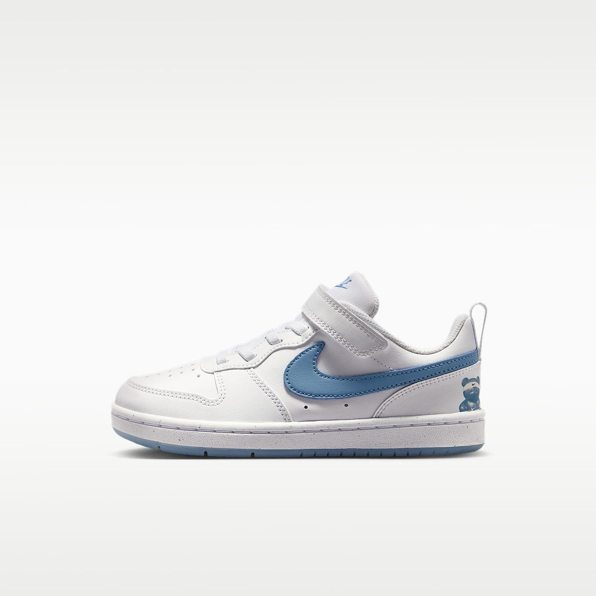 Nike Court Borough Low – Blanco/Azul de trabajo – vista 1