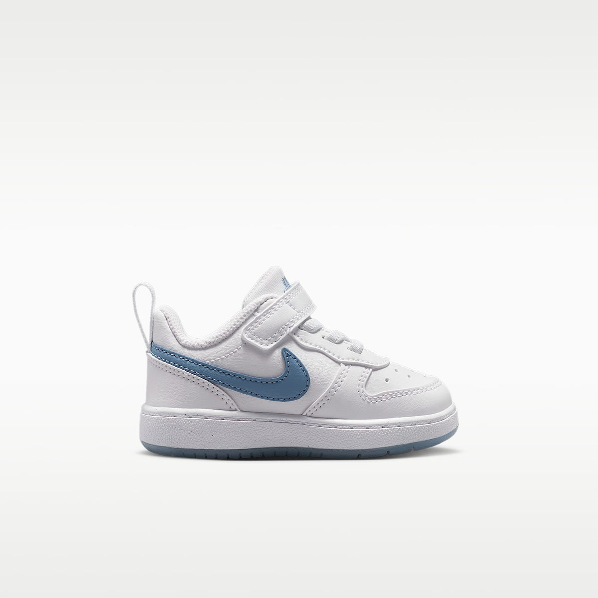 Nike Court Borough Low – Blanco/Azul de trabajo – vista 3