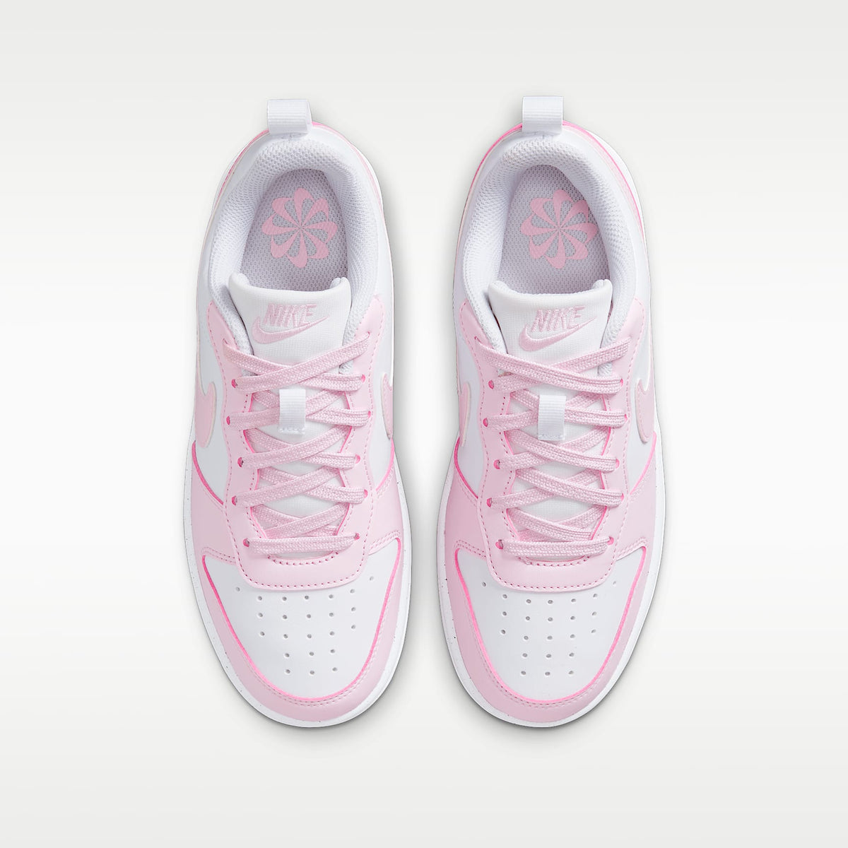 Nike Court Borough Low Recraft – Blanco/Espuma rosa – vista 4