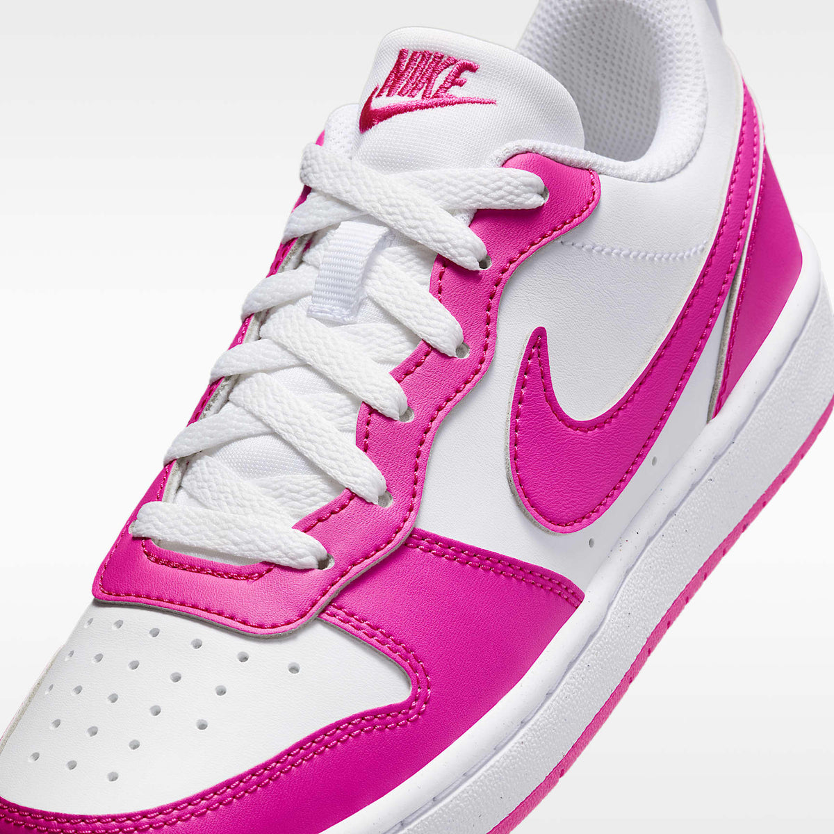 Nike Court Borough Low Recraft – Blanco/Fucsia láser – vista 7