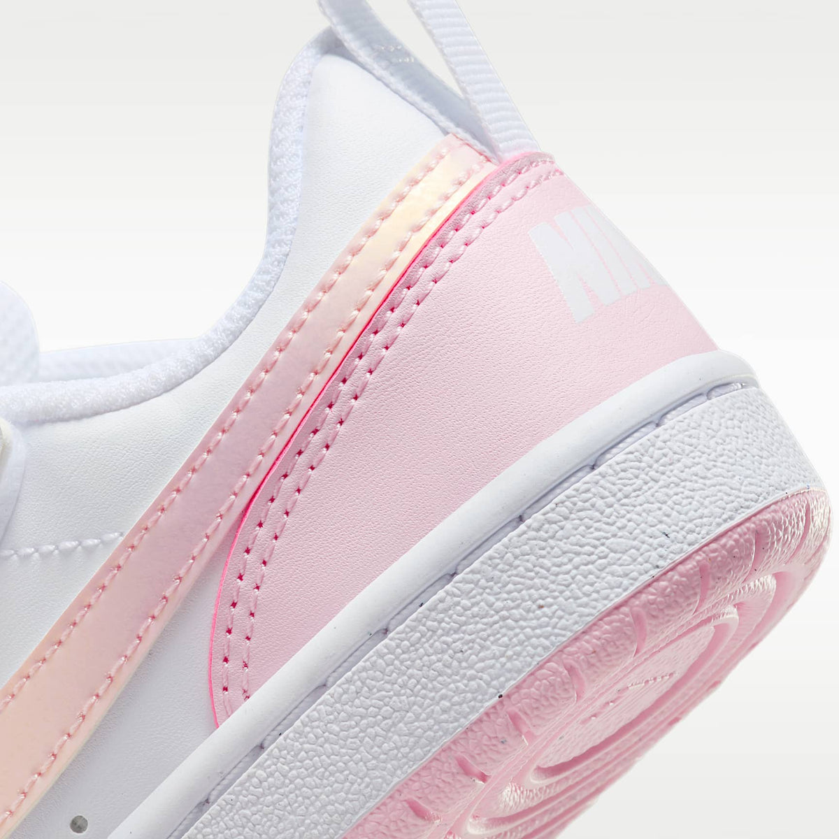 Nike Court Borough Low Recraft – Blanco/Espuma rosa – vista 8