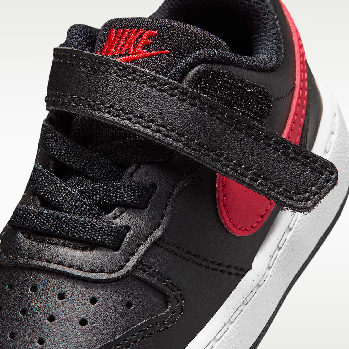 Nike Court Borough Low Recraft – Negro/Blanco/Rojo universitario – vista 7