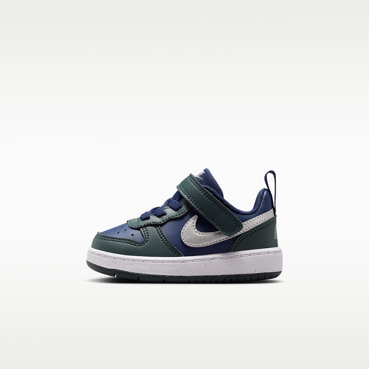 Nike Court Borough Low Recraft – Azul marino medianoche/Alga/Blanco/Plata metalizado – vista 1