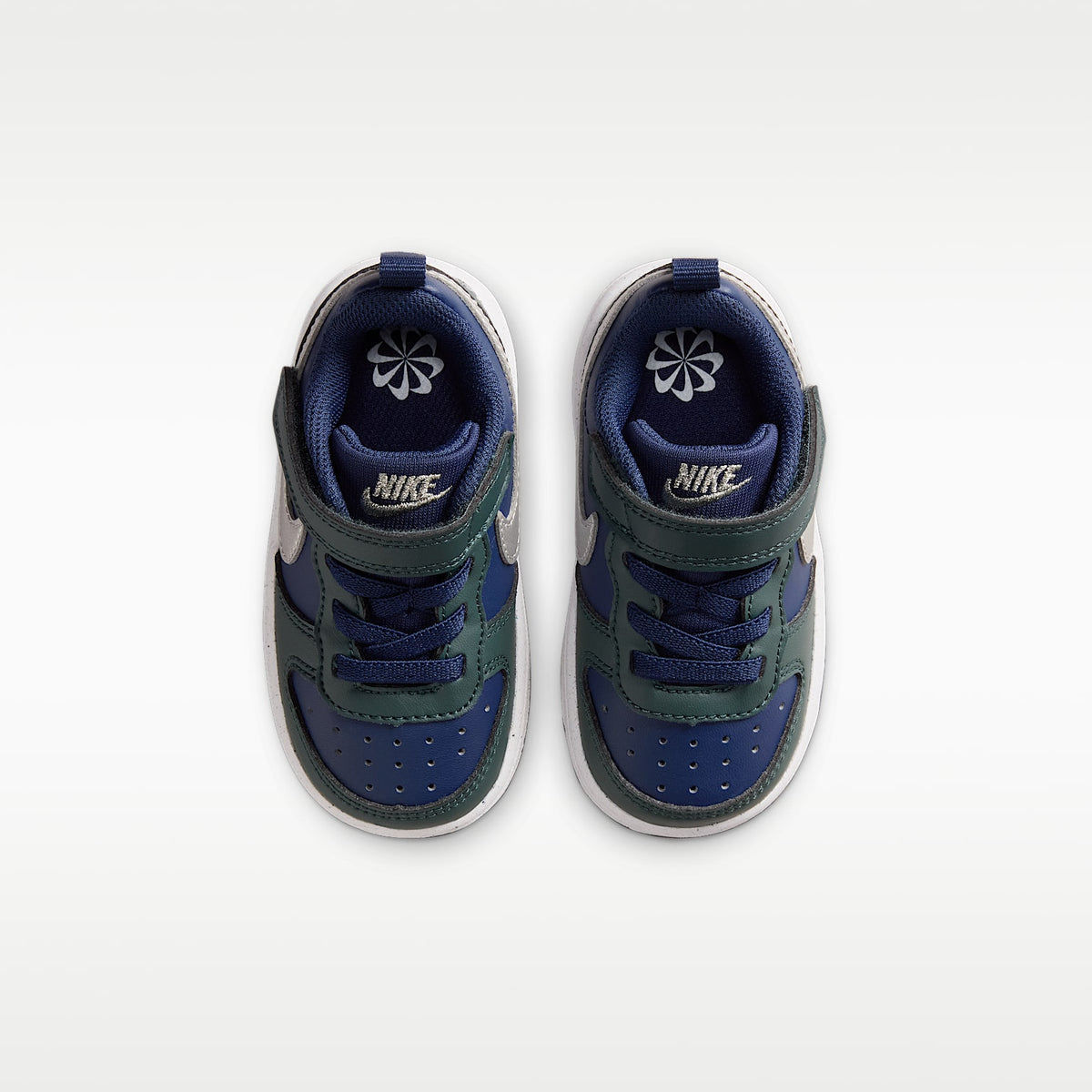 Nike Court Borough Low Recraft – Azul marino medianoche/Alga/Blanco/Plata metalizado – vista 4
