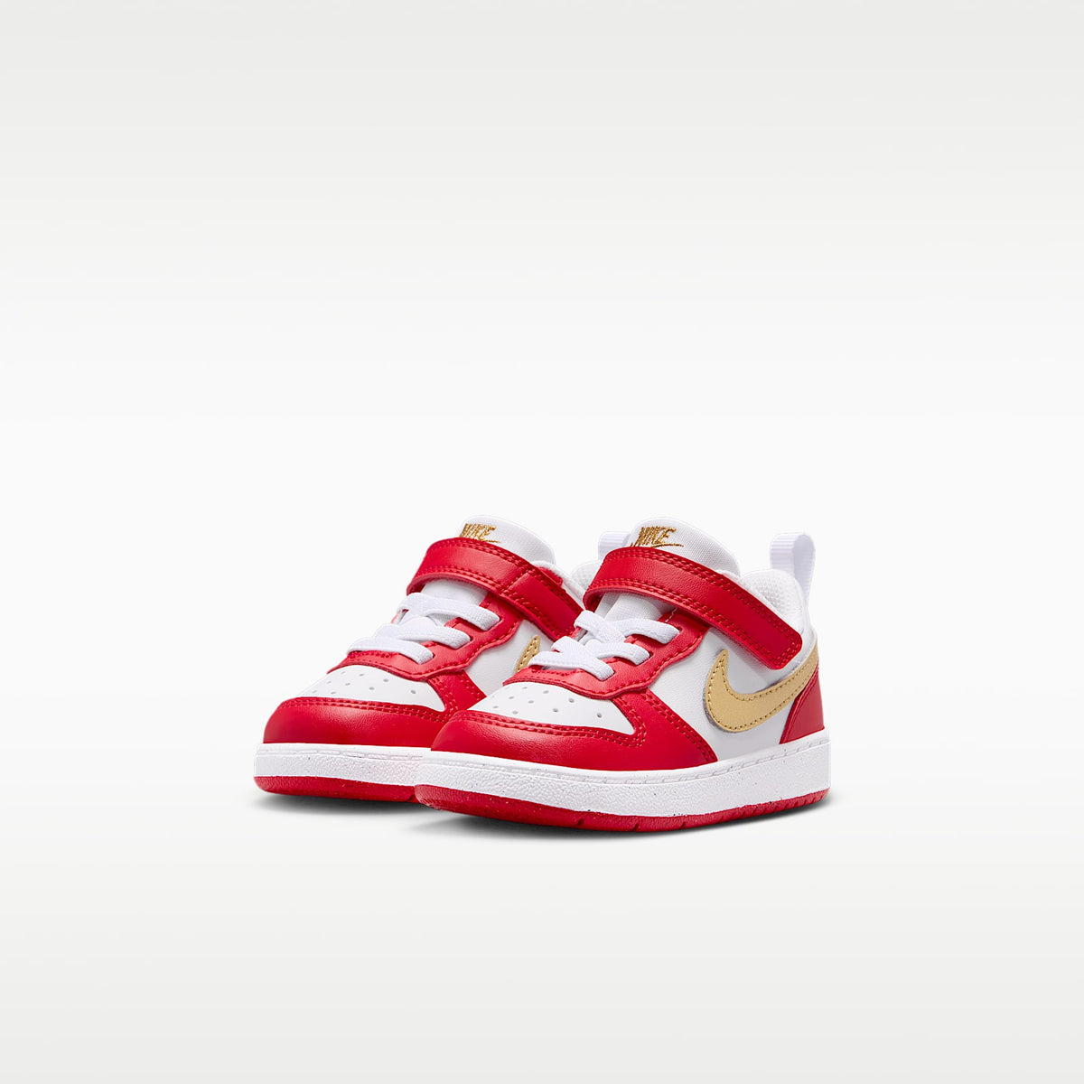 Nike Court Borough Low Recraft – Blanco/Rojo universitario/Blanco/Oro metalizado – vista 5