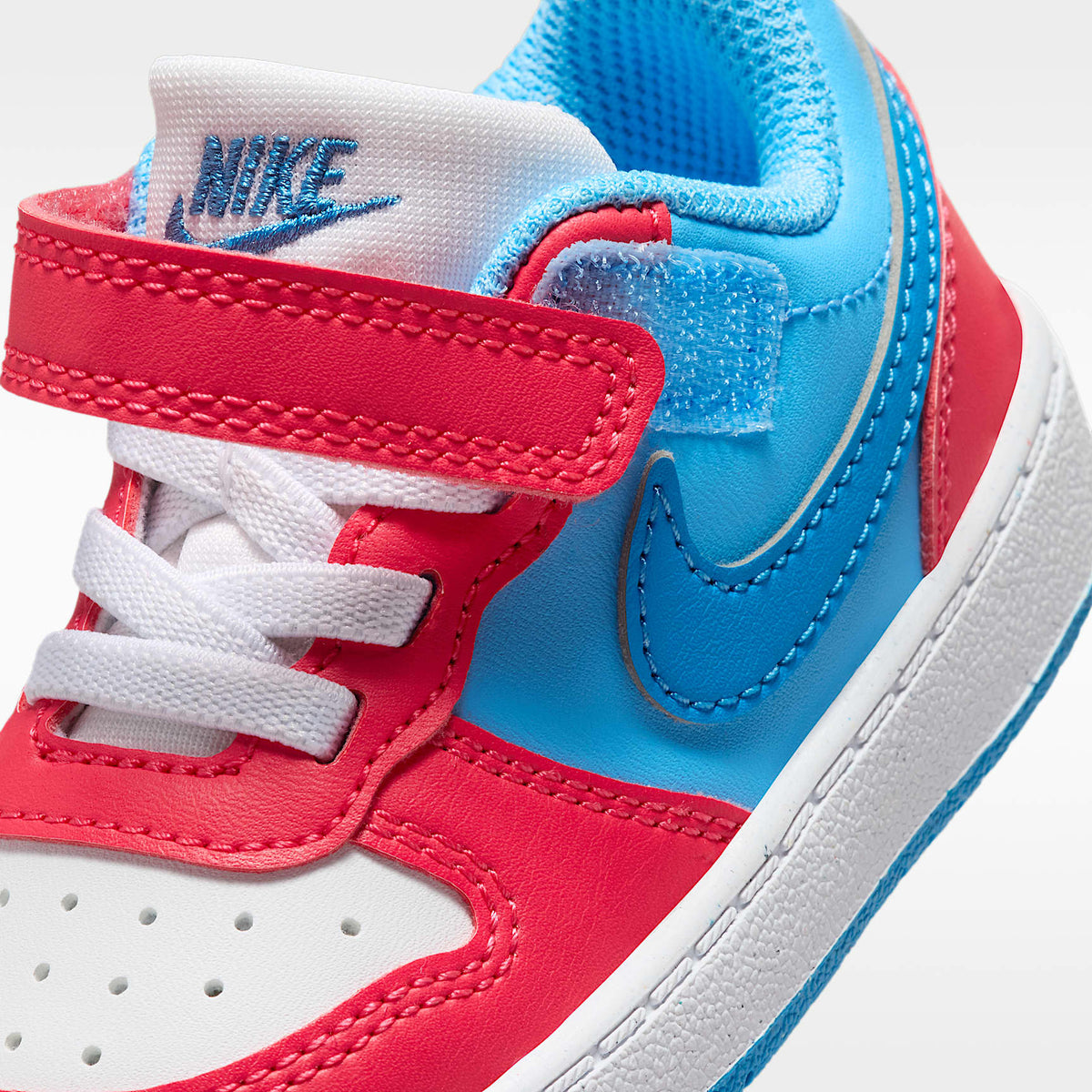 Nike Court Borough Low Recraft – Rojo fusión/Azul fútbol/Blanco/Energía – vista 7
