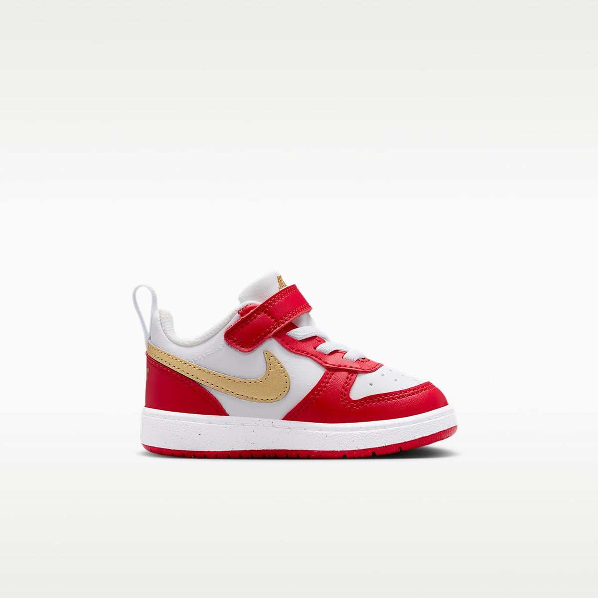 Nike Court Borough Low Recraft – Blanco/Rojo universitario/Blanco/Oro metalizado – vista 3