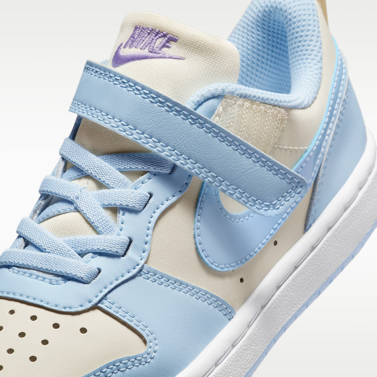Nike Court Borough Low Recraft – Perla suave/Hortensias/Blanco/Azul celestino – vista 7