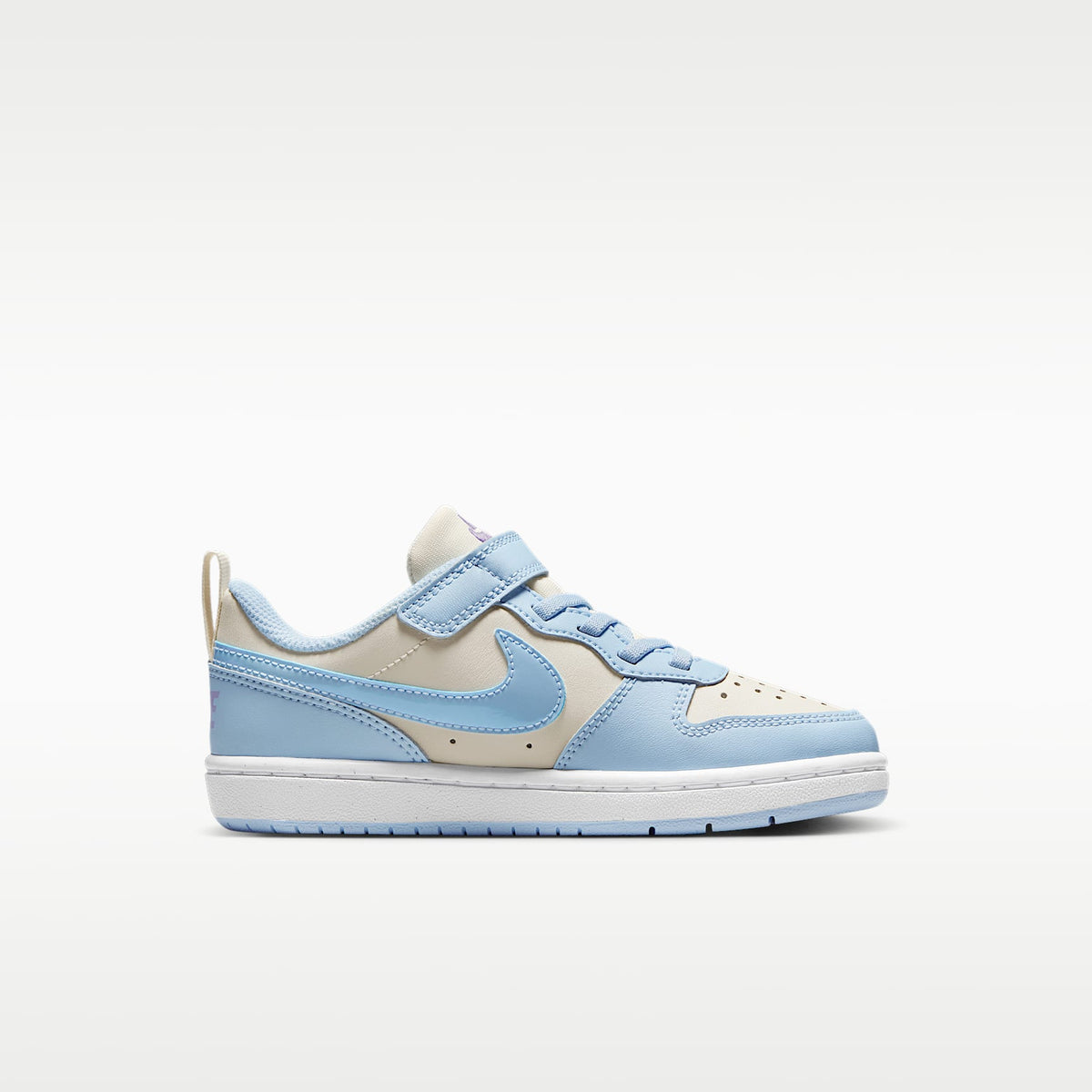 Nike Court Borough Low Recraft – Perla suave/Hortensias/Blanco/Azul celestino – vista 3