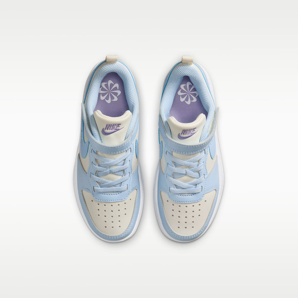 Nike Court Borough Low Recraft – Perla suave/Hortensias/Blanco/Azul celestino – vista 4