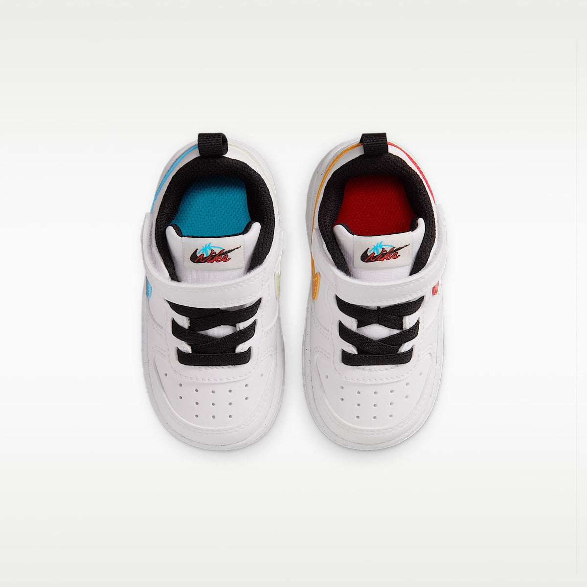 Nike Court Borough Low – Blanco/Rojo picante/Voltio ligero/Azul corriente – vista 4
