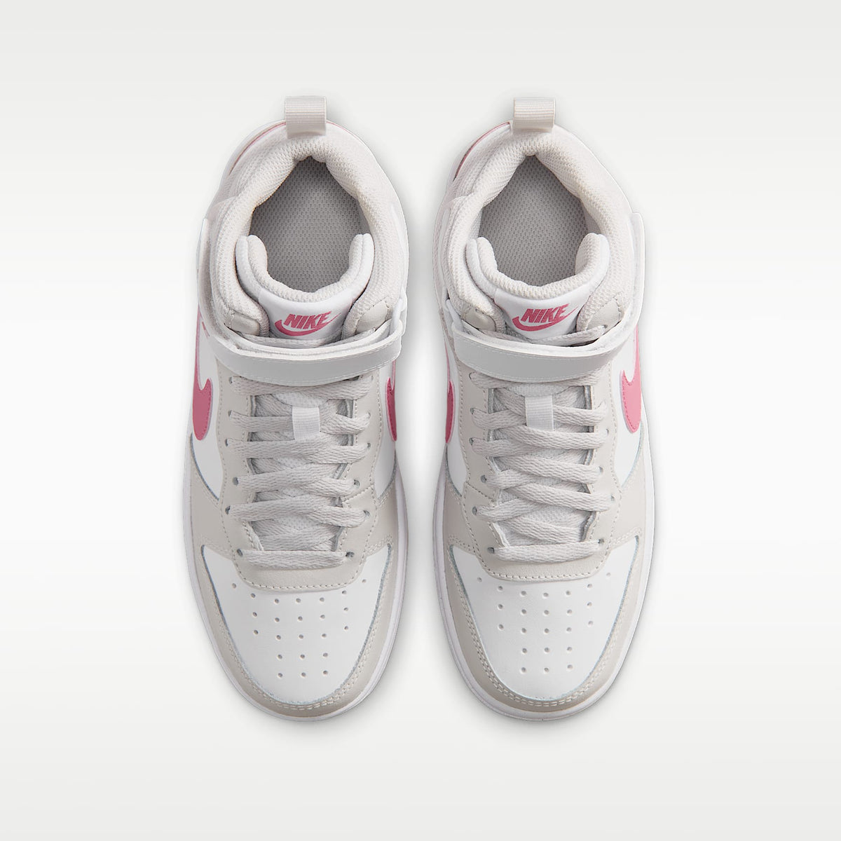 Nike Court Borough Mid 2 – Blanco/Gris vasto/Blanco/Peonía – vista 4