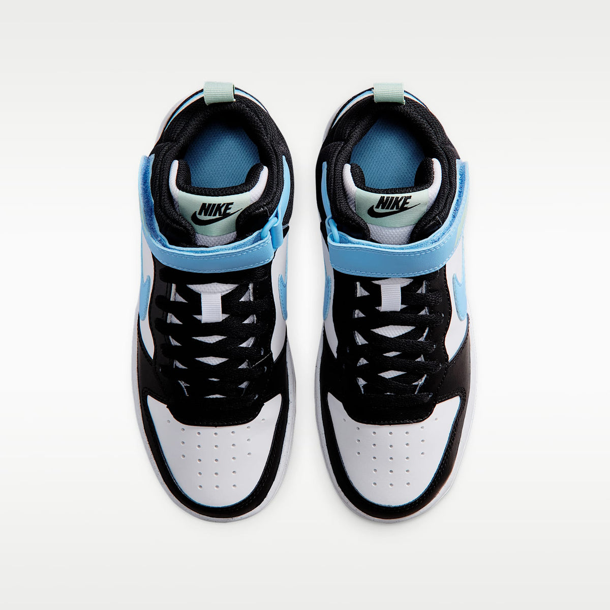 Nike Court Borough Mid 2 – Blanco/Negro/Verde ártico/Azul fútbol – vista 4