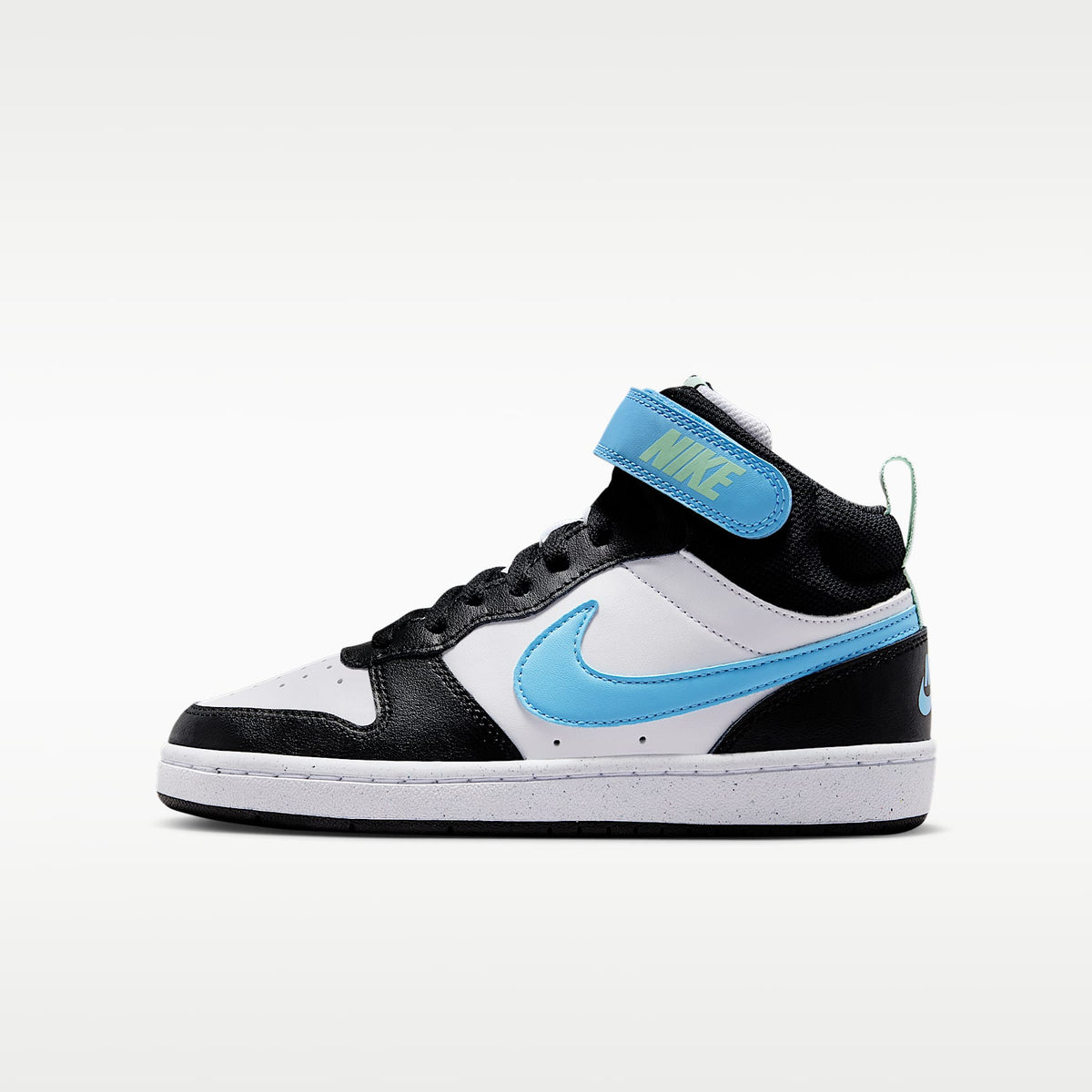 Nike Court Borough Mid 2 – Blanco/Negro/Verde ártico/Azul fútbol – vista 1