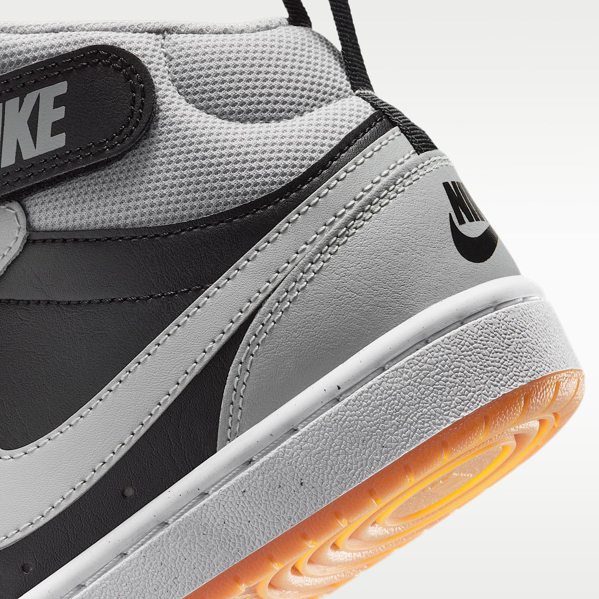 Nike Court Borough Mid 2 – Negro/Blanco/Marrón medio goma/Gris humo claro – vista 8