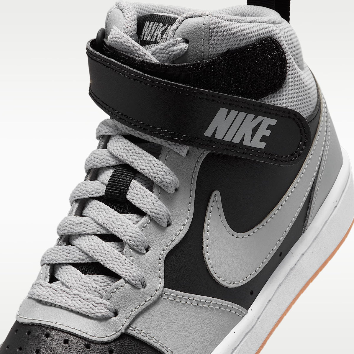 Nike Court Borough Mid 2 – Negro/Blanco/Marrón medio goma/Gris humo claro – vista 7