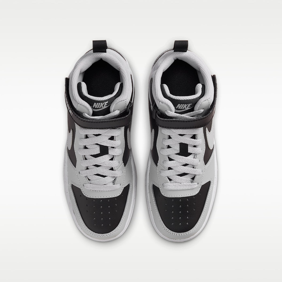 Nike Court Borough Mid 2 – Negro/Blanco/Marrón medio goma/Gris humo claro – vista 4