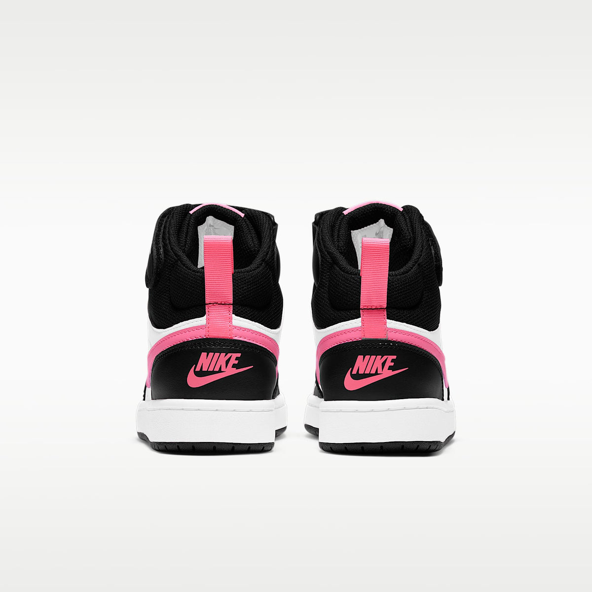 Nike Court Borough Mid 2 – Negro/Blanco/Puesta de sol pulso – vista 6