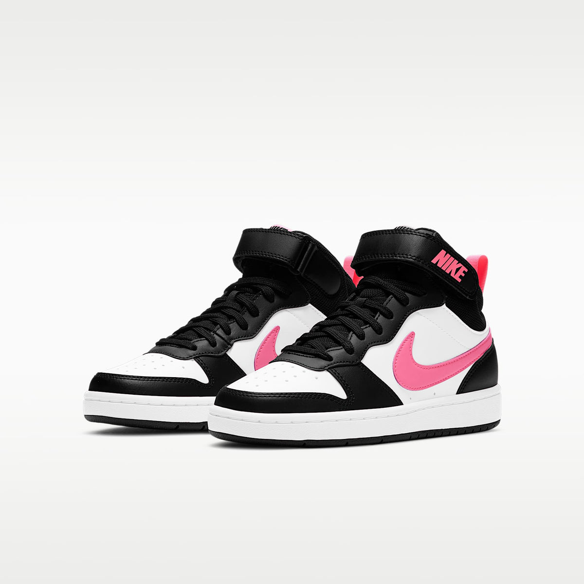 Nike Court Borough Mid 2 – Negro/Blanco/Puesta de sol pulso – vista 5