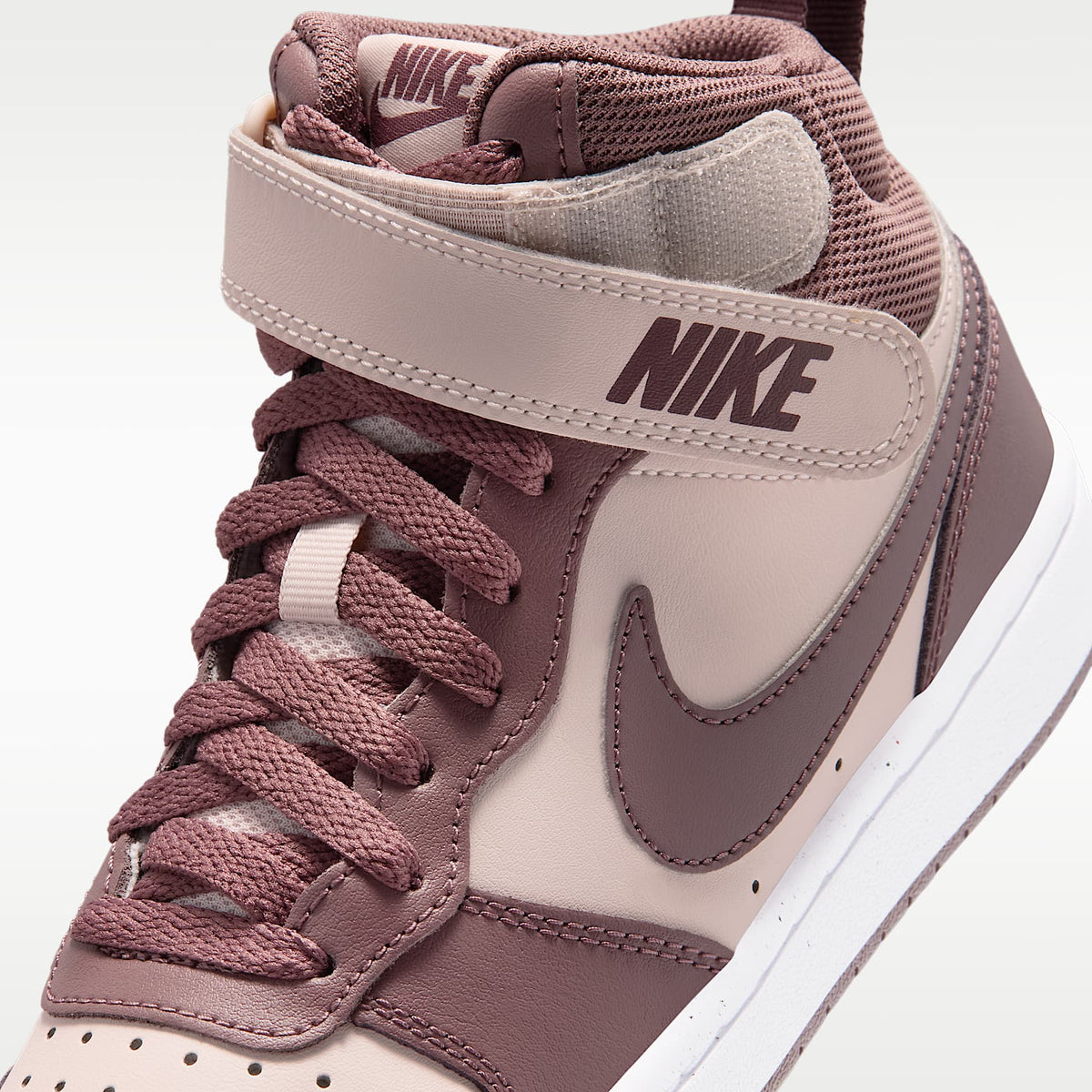 Nike Court Borough Mid 2 – Rojo sedimento/Blanco/Tatuaje – vista 7
