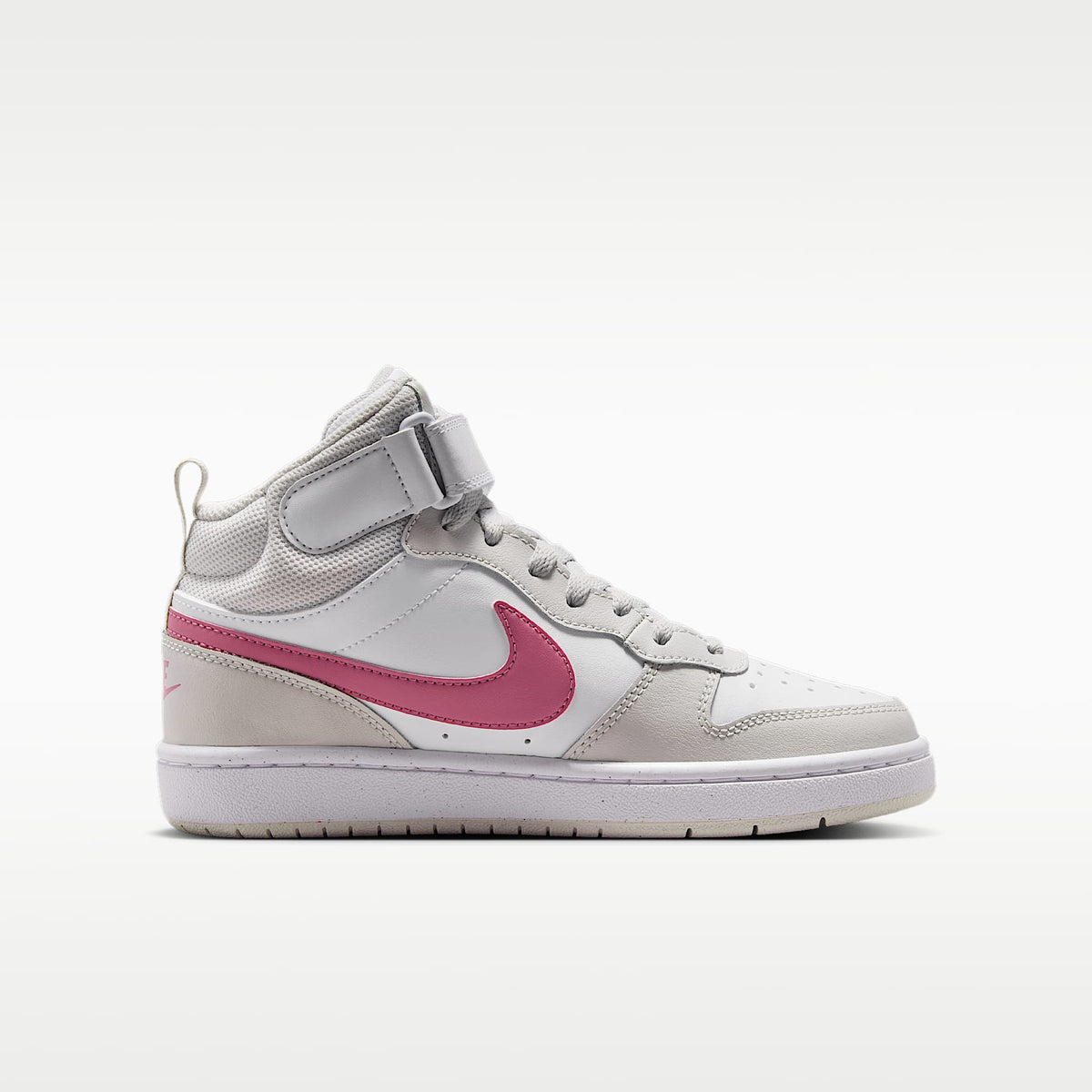Nike Court Borough Mid 2 – Blanco/Gris vasto/Blanco/Peonía – vista 3