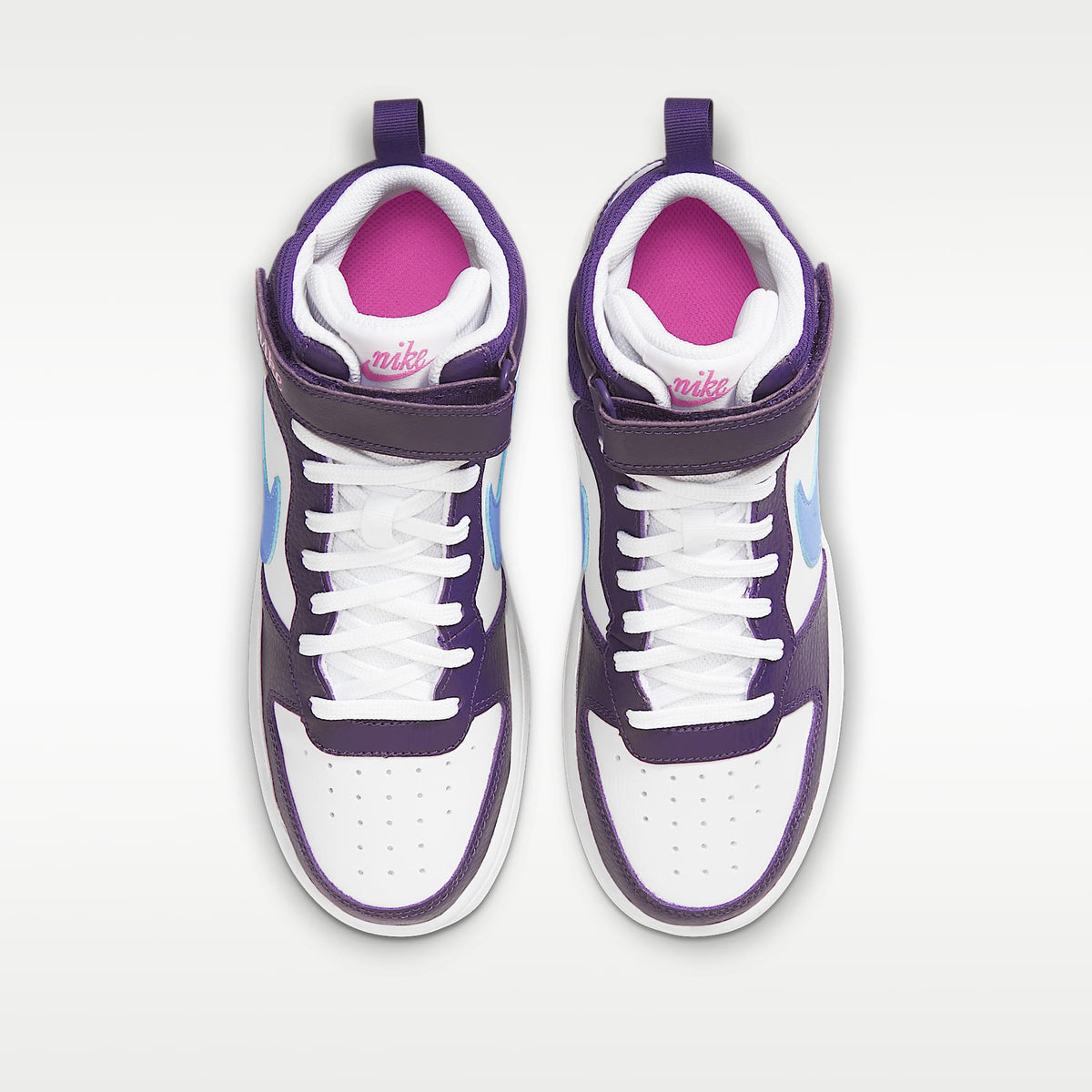 Nike Court Borough Mid 2 – Blanco/Berenjena/Fucsia activo/Royal pulso – vista 4